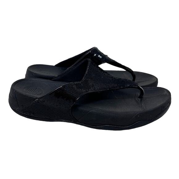 Fitflops Black Sequin Sandals size 9 - Picture 1 of 10